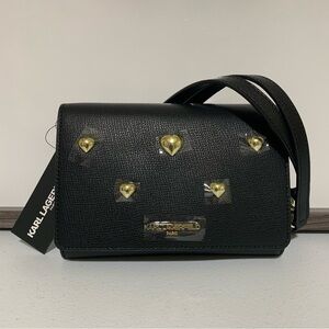 Karl Lagerfeld Paris™ Heart-Shaped Studs Connie Crossbody Bag-NWT